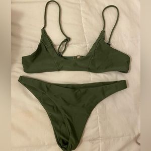 Olive green cheeky swimsuit bikini